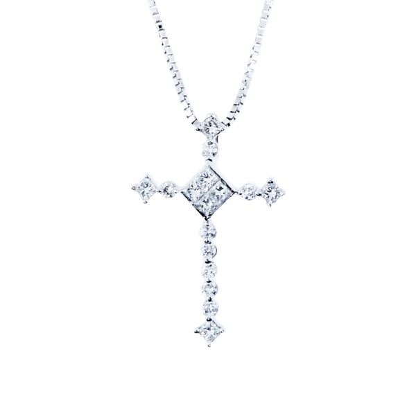 Gold & Diamond Cross & Chain