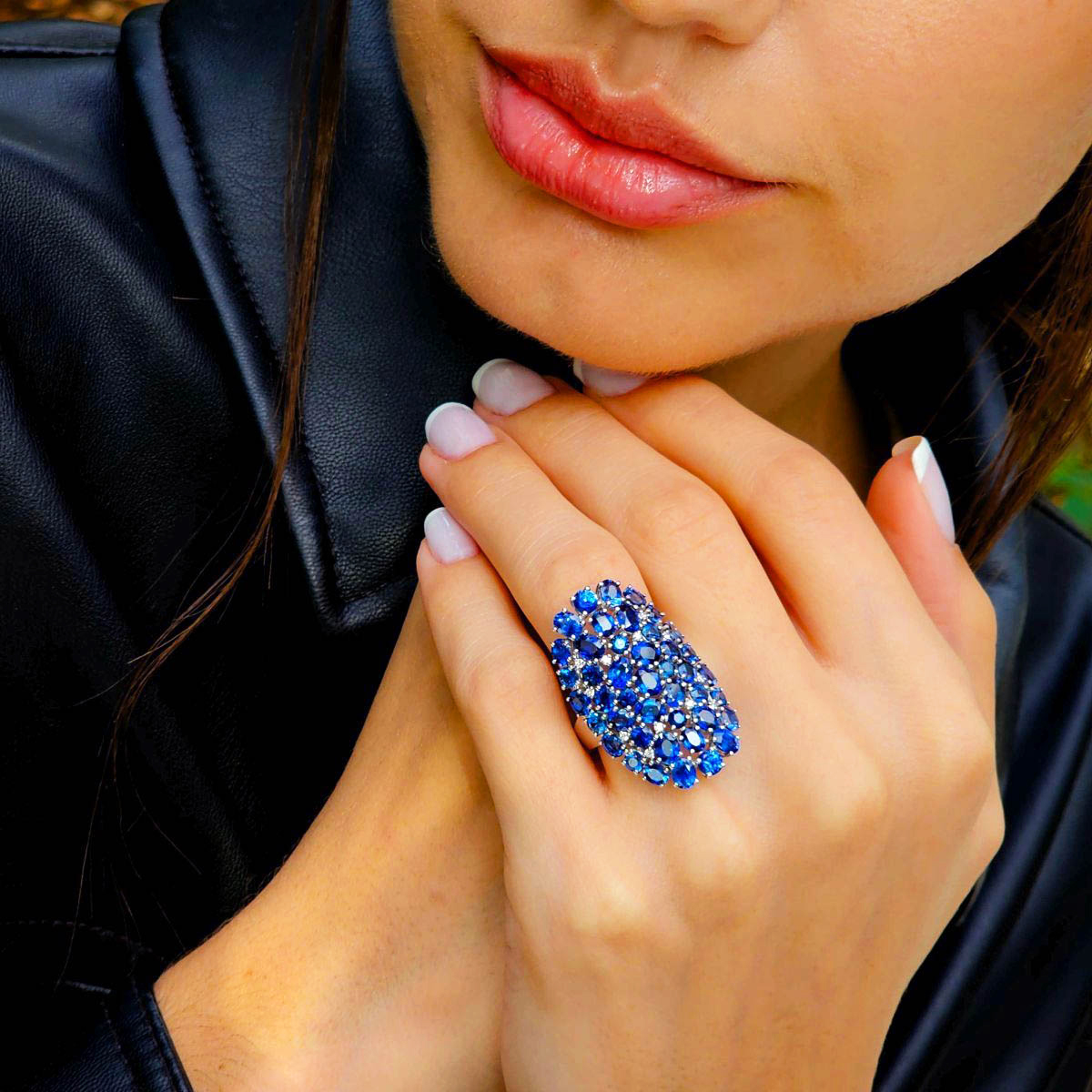 gold & diamond jewellery_410 copy Gold, Sapphire & Diamond Ring - Image 2
