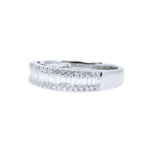 Sideways Baguette Clear Cubic Zirconia Eternity Band Ring Rhodium Plated  Sterling Silver Size 8 - Walmart.com