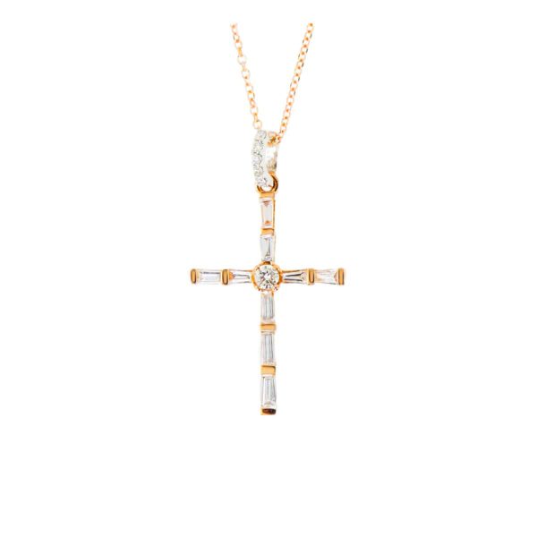 Gold & Diamond Cross & Chain