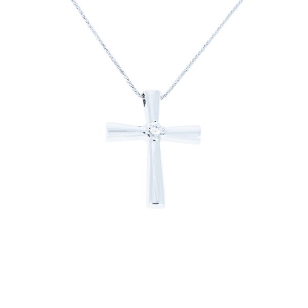 Χρυσός Σταυρός & Αλυσίδα με Διαμάντι