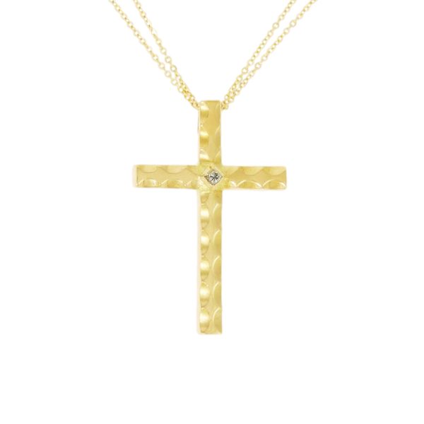 Gold & Diamond Cross & Chain