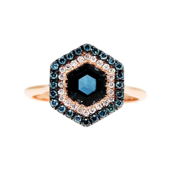 Χρυσό Δαχτυλίδι με London Blue Τοπάζι & Διαμάντια