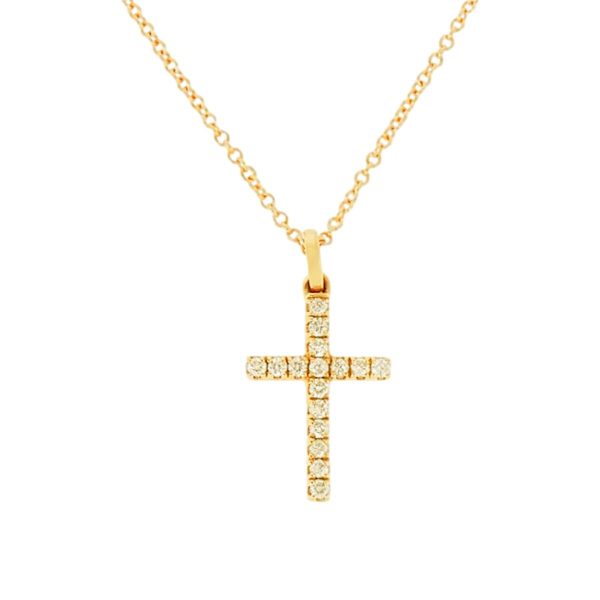 Χρυσός Σταυρός με Διαμάντια & Αλυσίδα