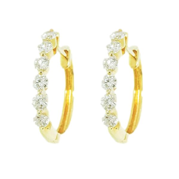 Gold & Diamond Hoop Earrings
