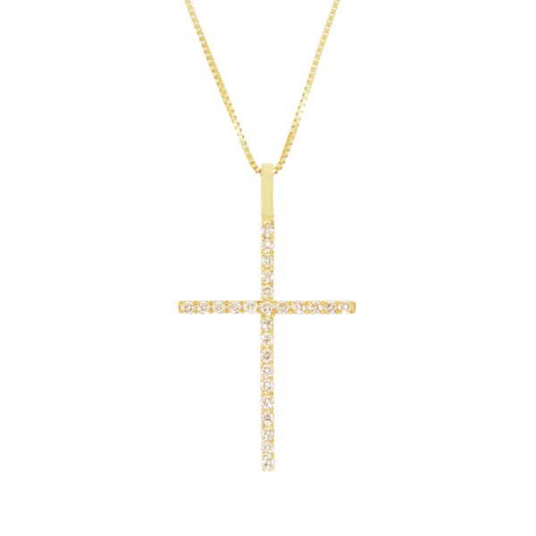 Gold & Diamond Cross & Chain