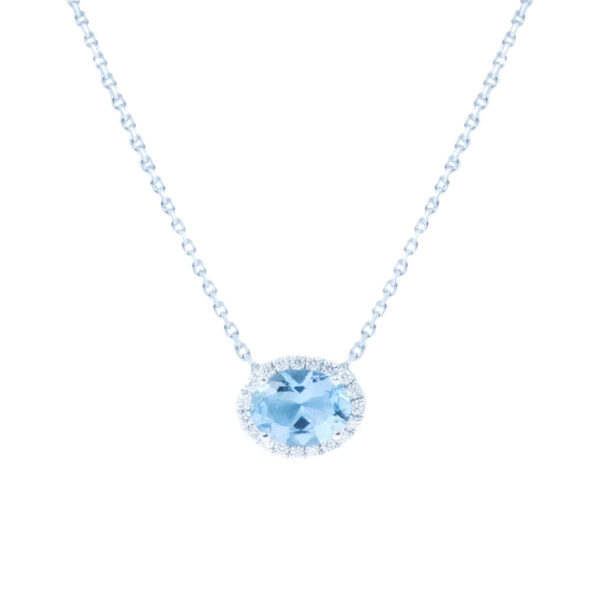Gold, Aquamarine & Diamond Necklace