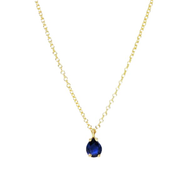 Χρυσό Κολιέ με Ζαφείρι κοπής Pear