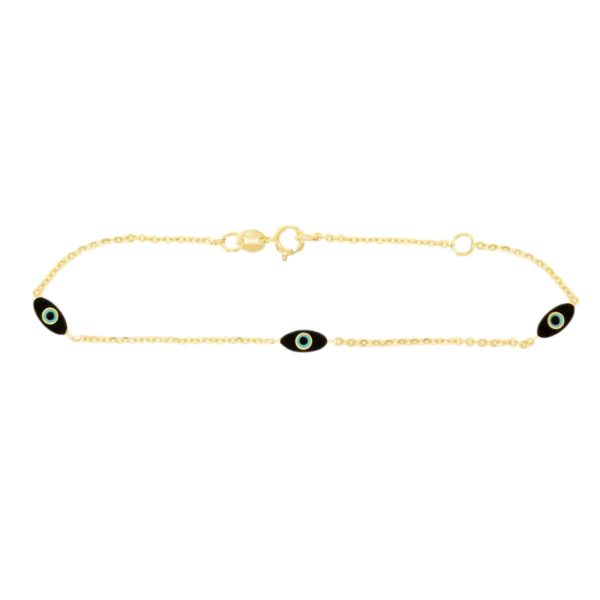 Gold & Enamel Evil Eye Bracelet