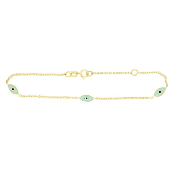 Gold & Evil Eye Enamel Bracelet