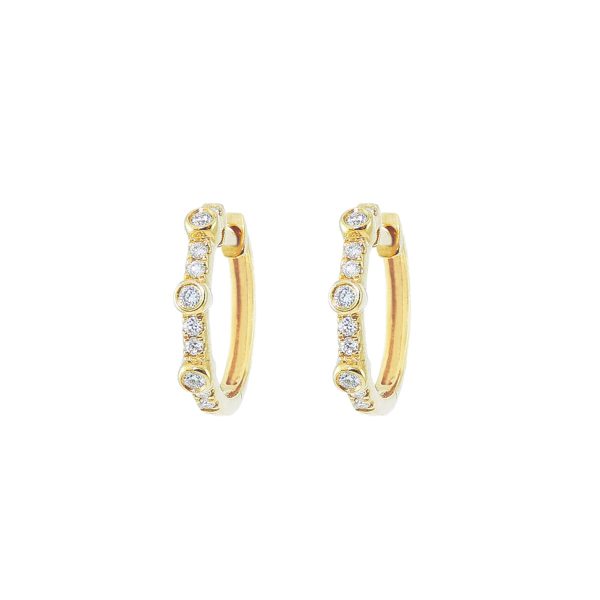 Gold & Diamond Hoop Earrings