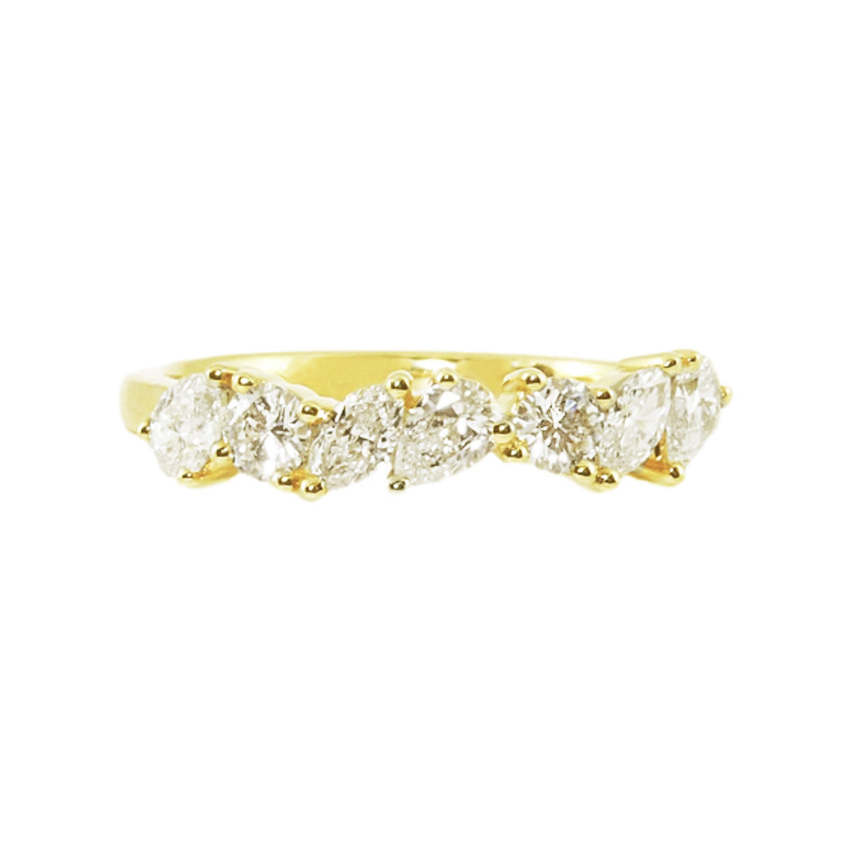 gold & diamond half eternity ring 7335-1_clipped_rev_1 Gold & Diamond Half Eternity Ring - Image 1