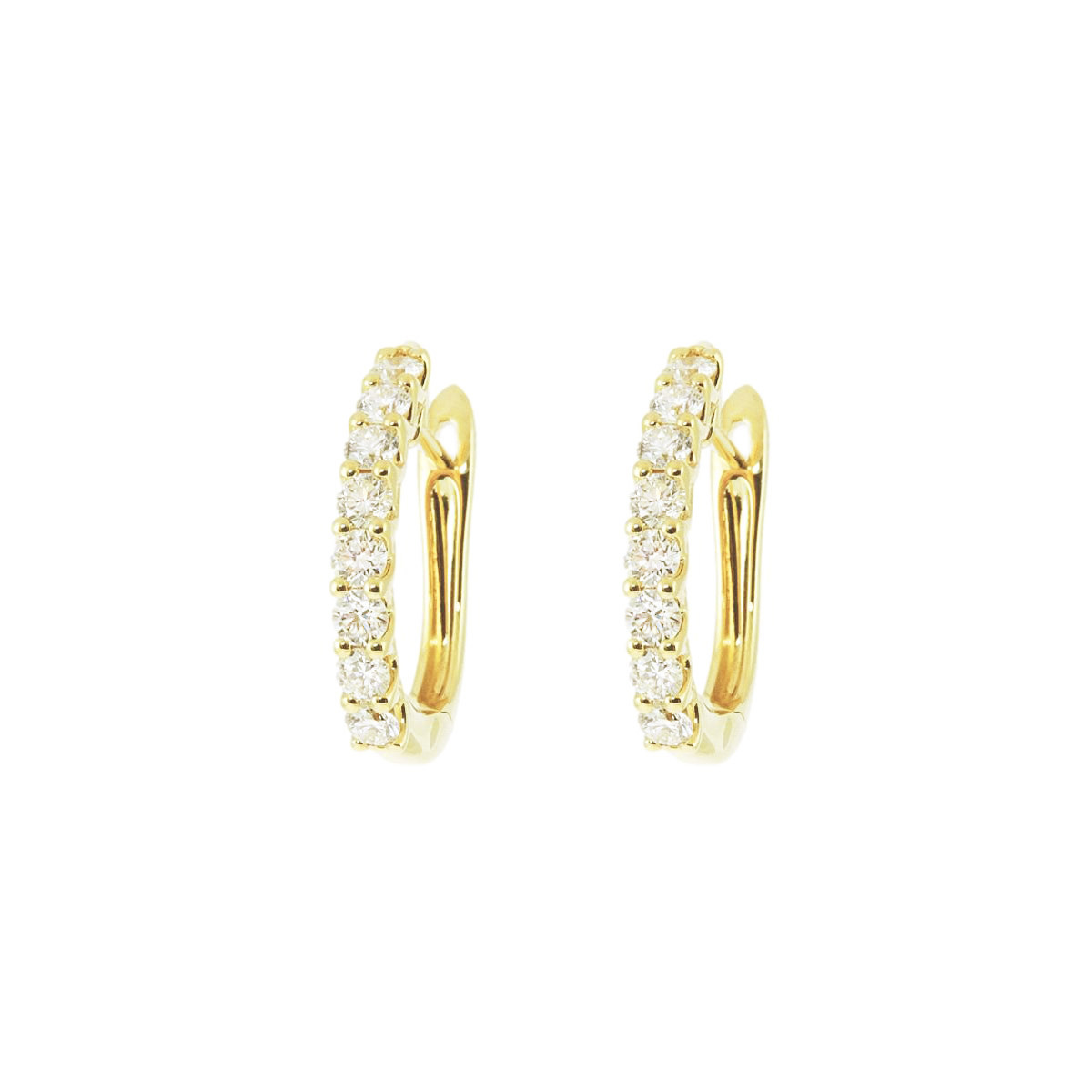 gold & diamond hoop earrings 6666-1_clipped_rev_2 Χρυσά Σκουλαρίκια Κρίκοι με Διαμάντια - Image 1