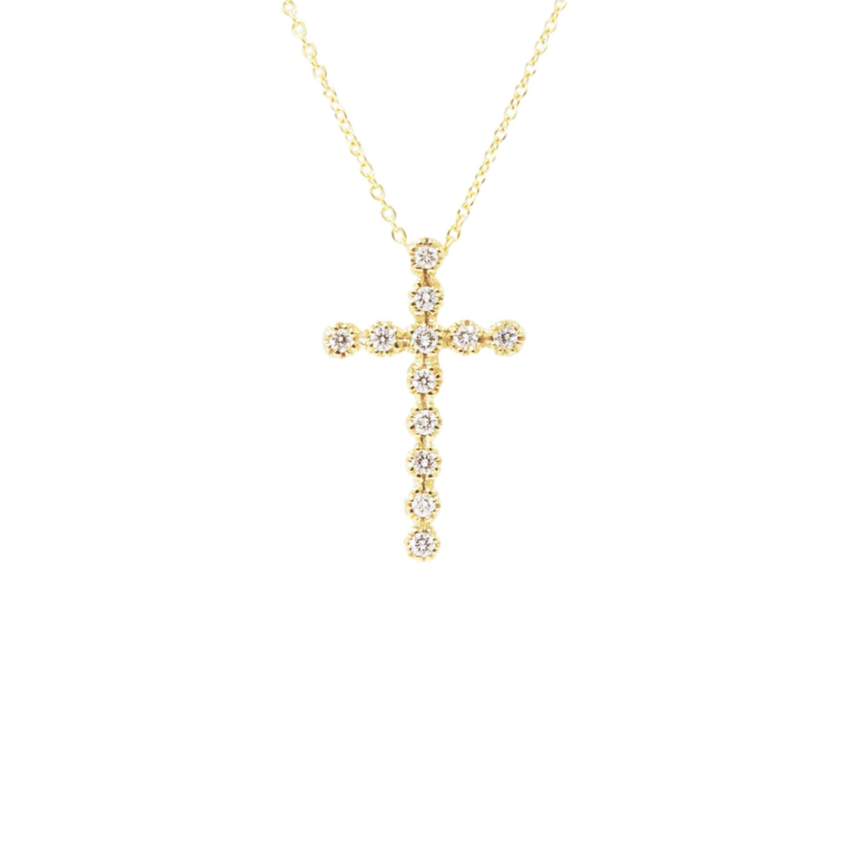 gold diamond cross & chain 9775-1_clipped_rev_1 Gold Diamond Cross & Chain - Image 1