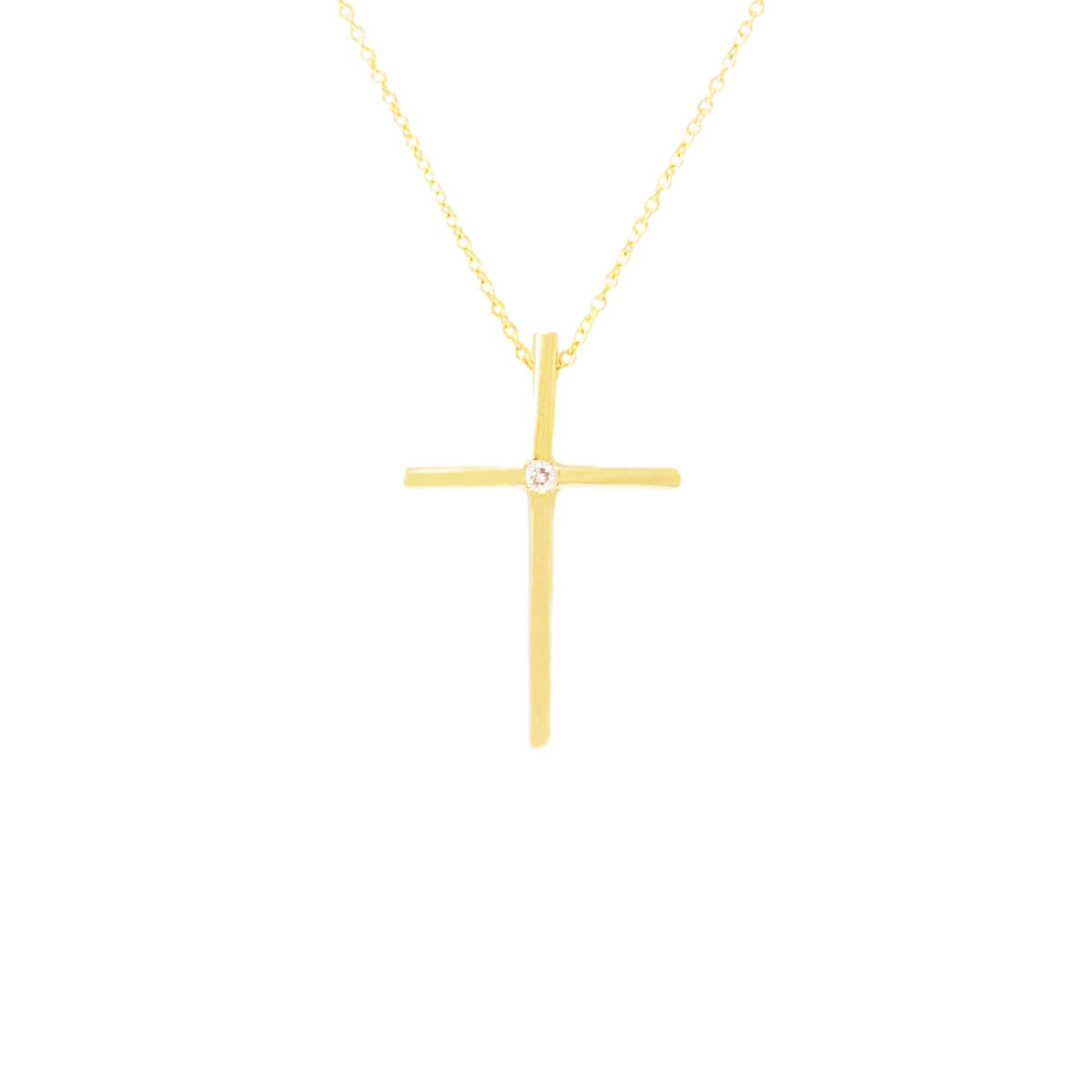 gold diamond cross & chain 9776-1_clipped_rev_5 Gold Diamond Cross & Chain - Image 1