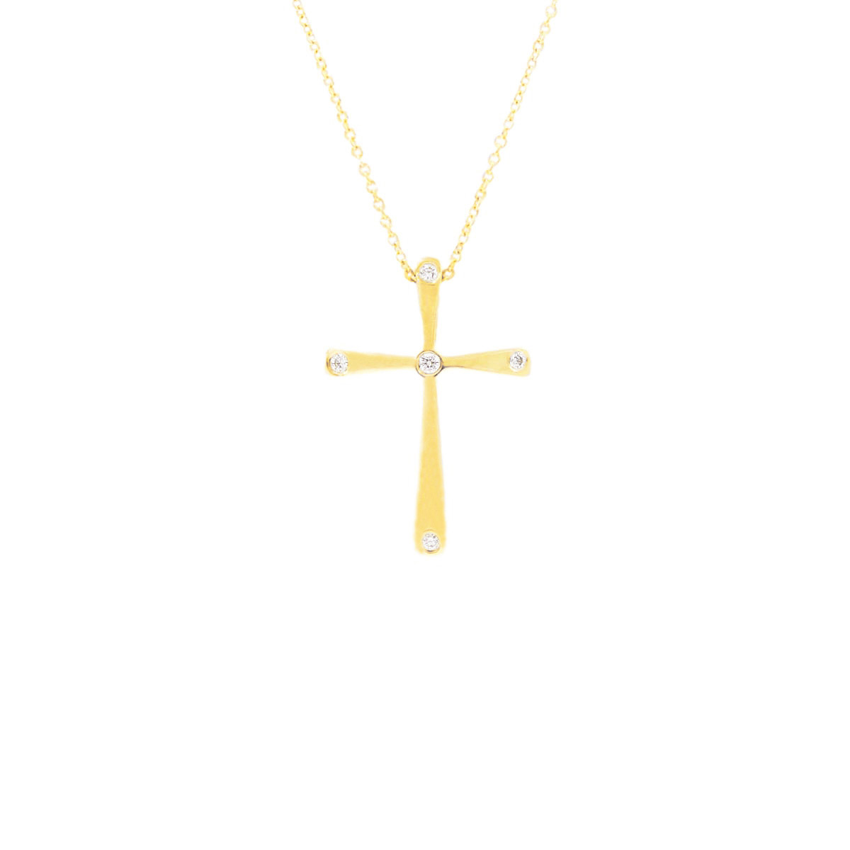 gold diamond cross & chain 9777-1_clipped_rev_1 Χρυσός Σταυρός με Διαμάντια & Αλυσίδα - Image 1