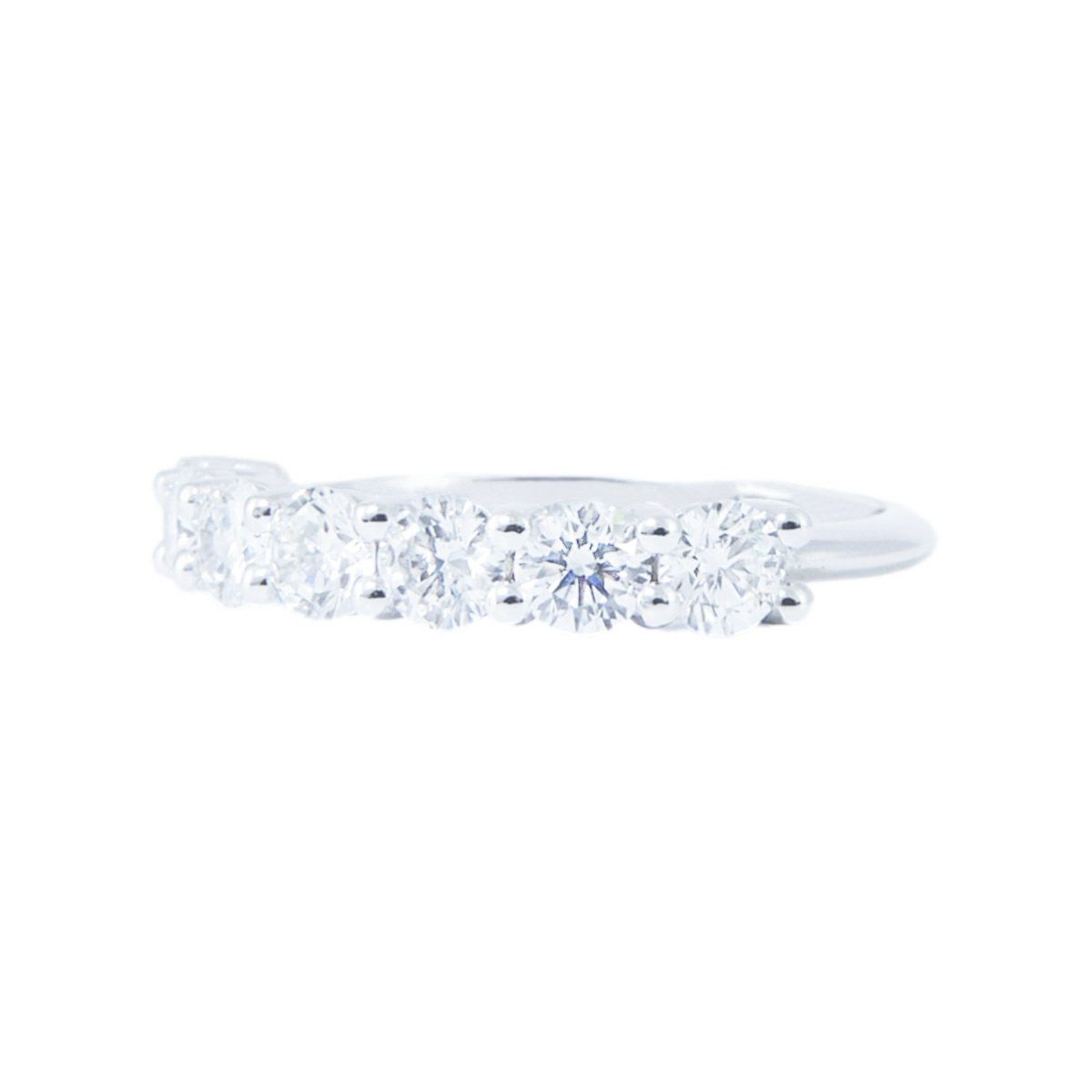 gold & lab grown diamond half eternity ring 7336-1-2_clipped_rev_2 Gold & Lab Grown Diamond Half Eternity Ring - Image 2