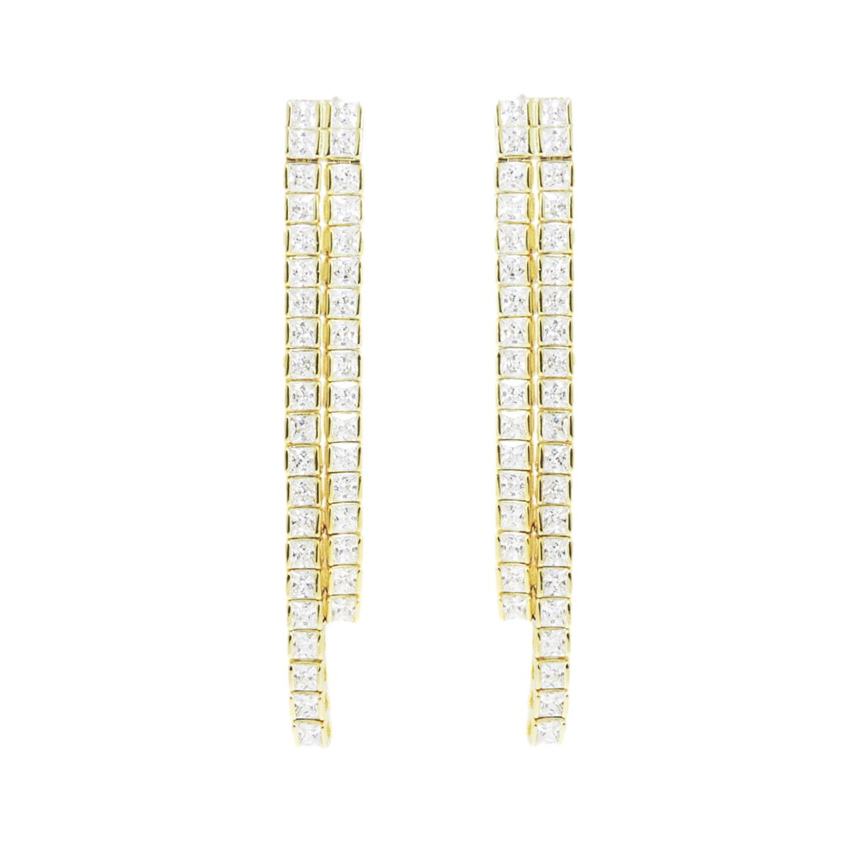 silver & cz dangle earrings 6674-1_clipped_rev_2 Ασημένια Κρεμαστά Σκουλαρίκια με Ζιρκόν - Image 1