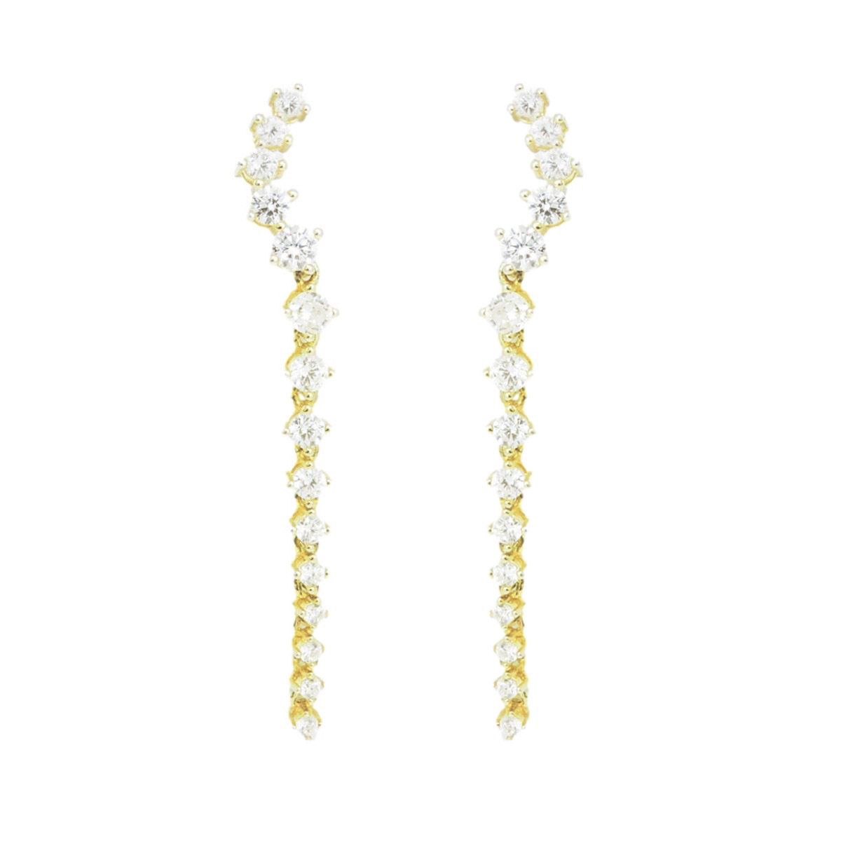 silver & cz dangle earrings 6675-1_clipped_rev_2 Silver & Cubic Zirconia Dangle Earrings - Image 1