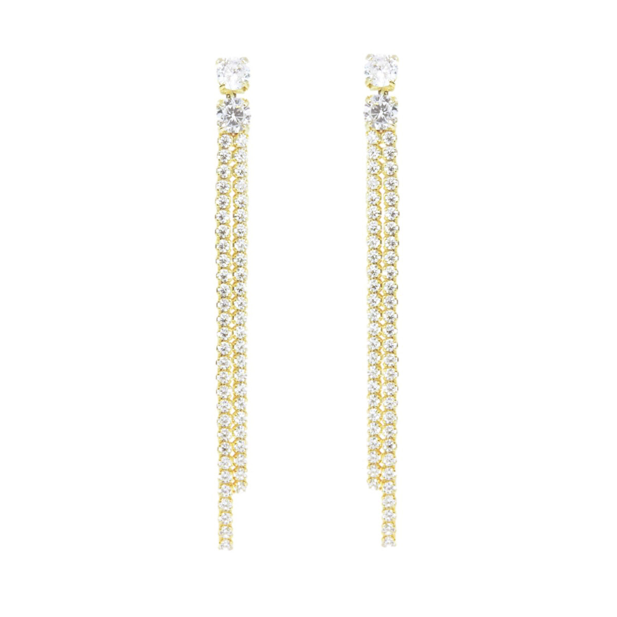 silver & cz dangle earrings 6676-1_clipped_rev_1 Ασημένια Κρεμαστά Σκουλαρίκια με Ζιρκόν - Image 1