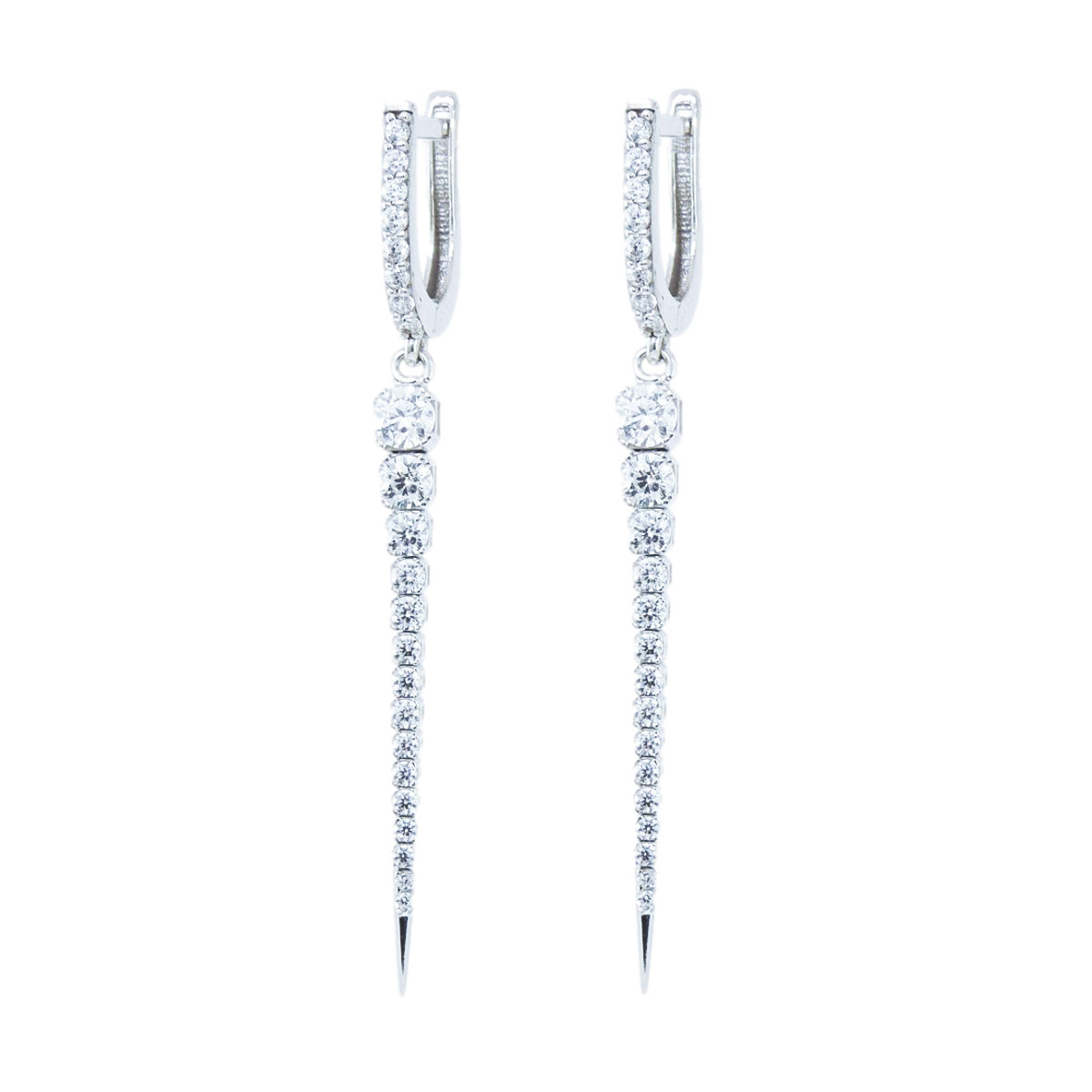gold & cz dangle earrings 6514-1_clipped_rev_1 Χρυσά Κρεμαστά Σκουλαρίκια με Ζιρκόν - Image 1