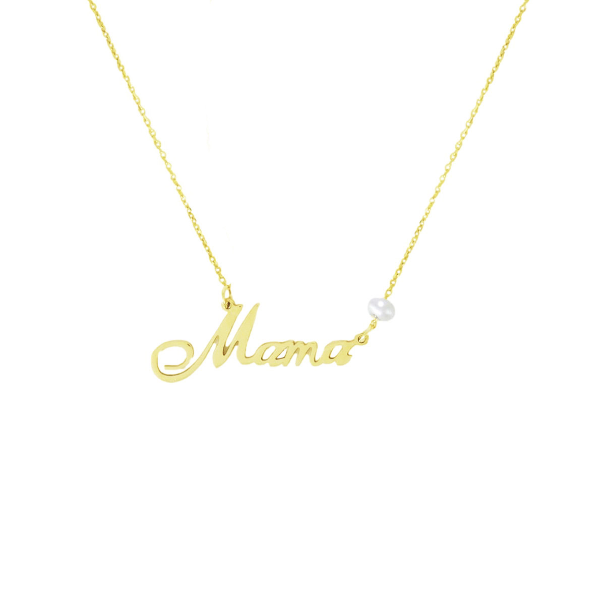 gold -mama- necklace 9385-1_clipped_rev_2 Χρυσό Κολιέ "Mama" - Image 1