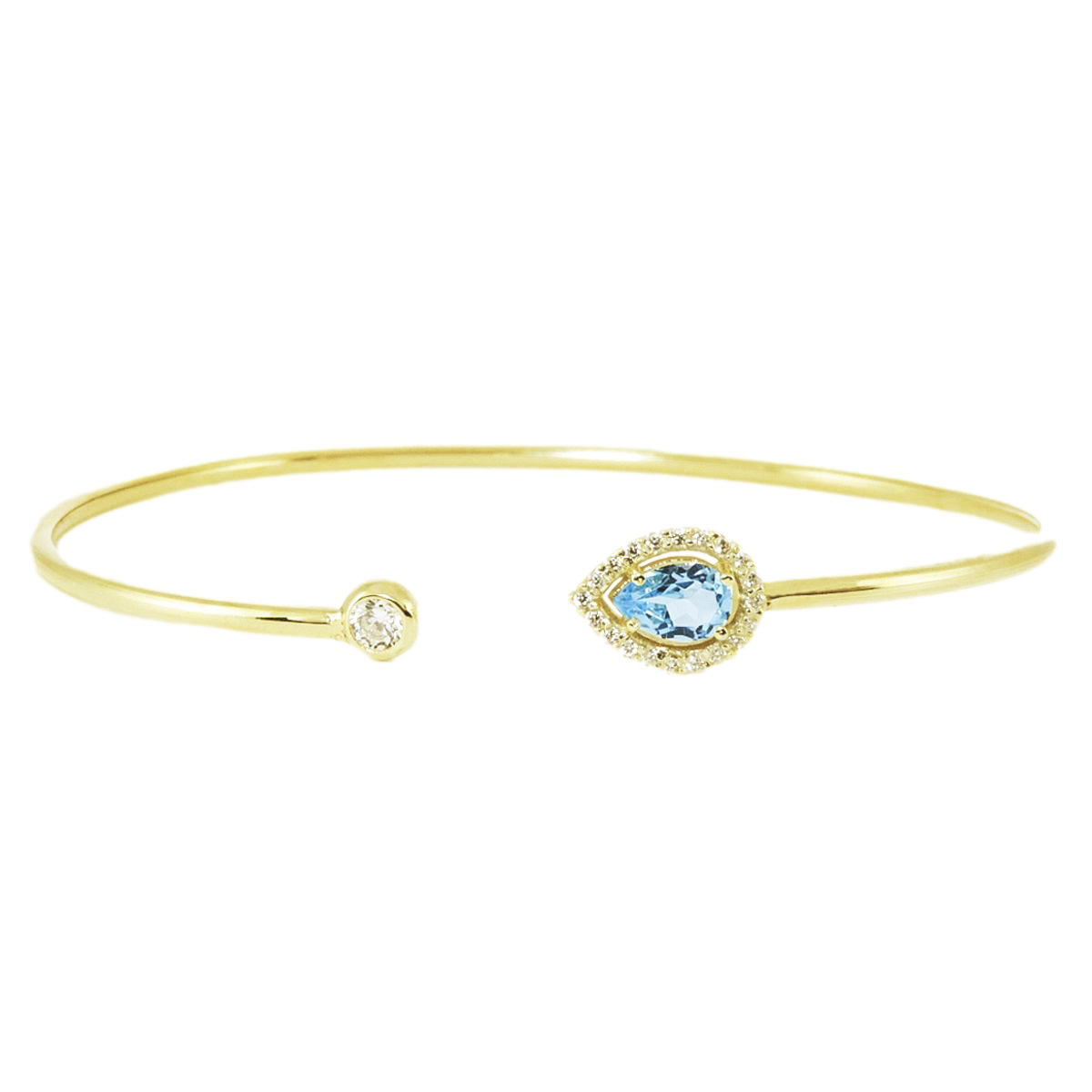gold pear topaz & cz bracelet 26393-1_clipped_rev_1 Gold Pear Topaz & Cubic Zirconia Bracelet - Image 1