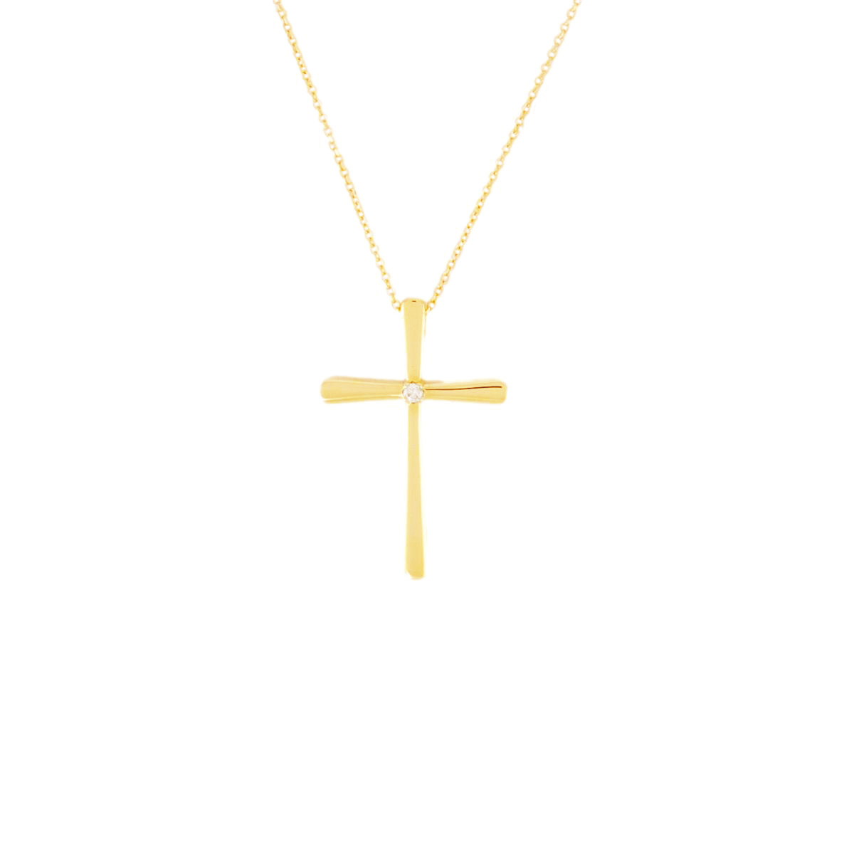 gold diamond cross & chain 32140-1_clipped_rev_1 Gold Diamond Cross & Chain - Image 1