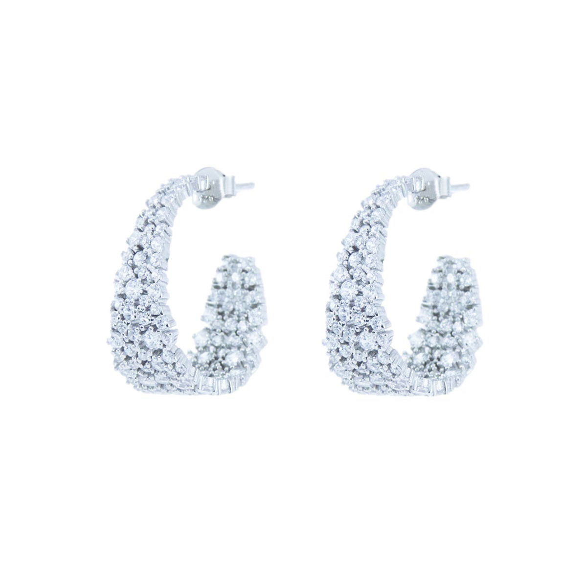 silver & cz earrings 6758_clipped_rev_1 Siver & Cubic Zirconia Earrings - Image 1