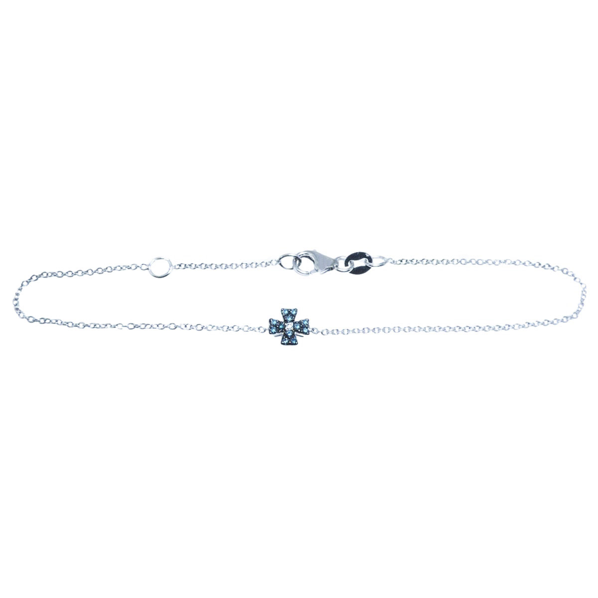 Gold & diamond cross bracelet 25536_clipped_rev_1 Χρυσό Βραχιόλι Σταυρός με Διαμάντια - Image 1