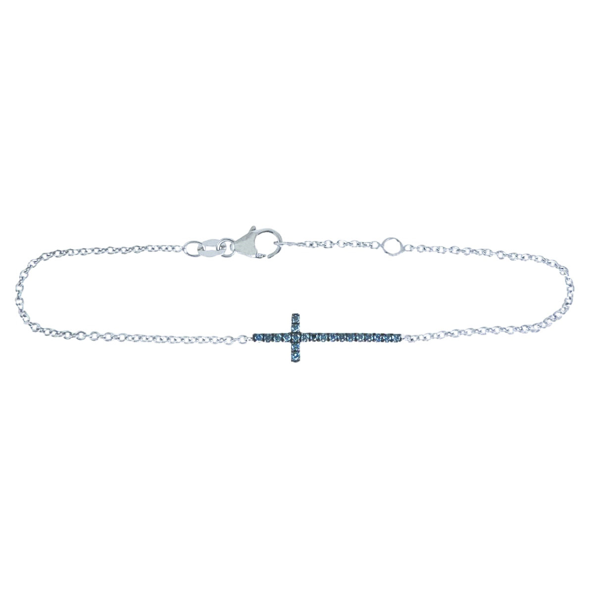 Gold & diamond cross bracelet 26264_clipped_rev_1 Χρυσό Βραχιόλι Σταυρός με Διαμάντια - Image 1