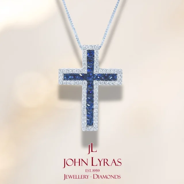 #sapphireanddiamondcross #aegeanblue #myprecious
