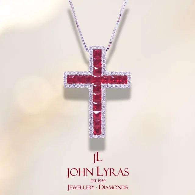 #rubyanddiamondcross #deepred #myprecious